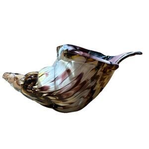 hand-blown glass conch shell sculpture Murano Style Ornament Paper Weight